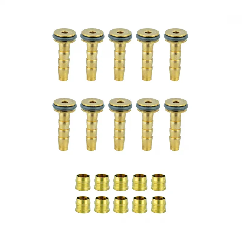 Tektro Brake Disk HYD Hose Fitting Needle/Olive/O-Ring Set of 10 in Silver