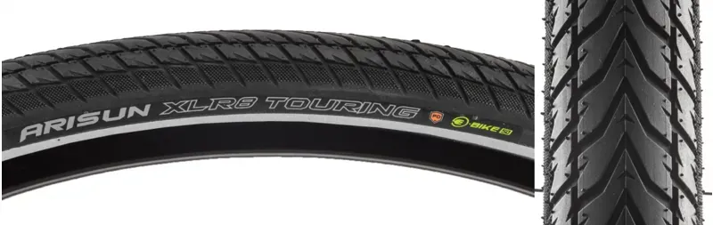 Arisun XLR8 Touring 60-tpi PD E50 700x35c Wire Tire in Black/Reflect