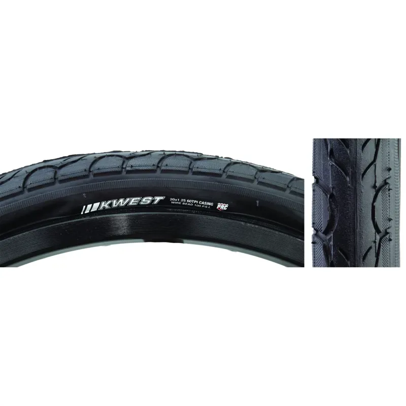 Kenda Kwest 100-psi 20x1.25-inch SRC/PRC 60 Wire Tire in Black