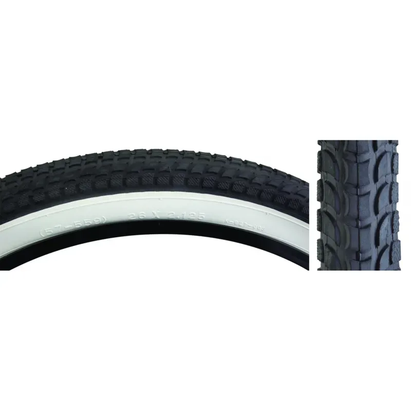 Sunlite Cruiser K927 Sun Logo Komfort 26x2.125 Tire in Black/White