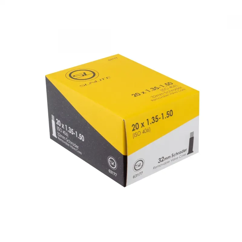 Sunlite Schrader Valve Inner Tube - SV32 38mm 20x1.35-1.50 406x37