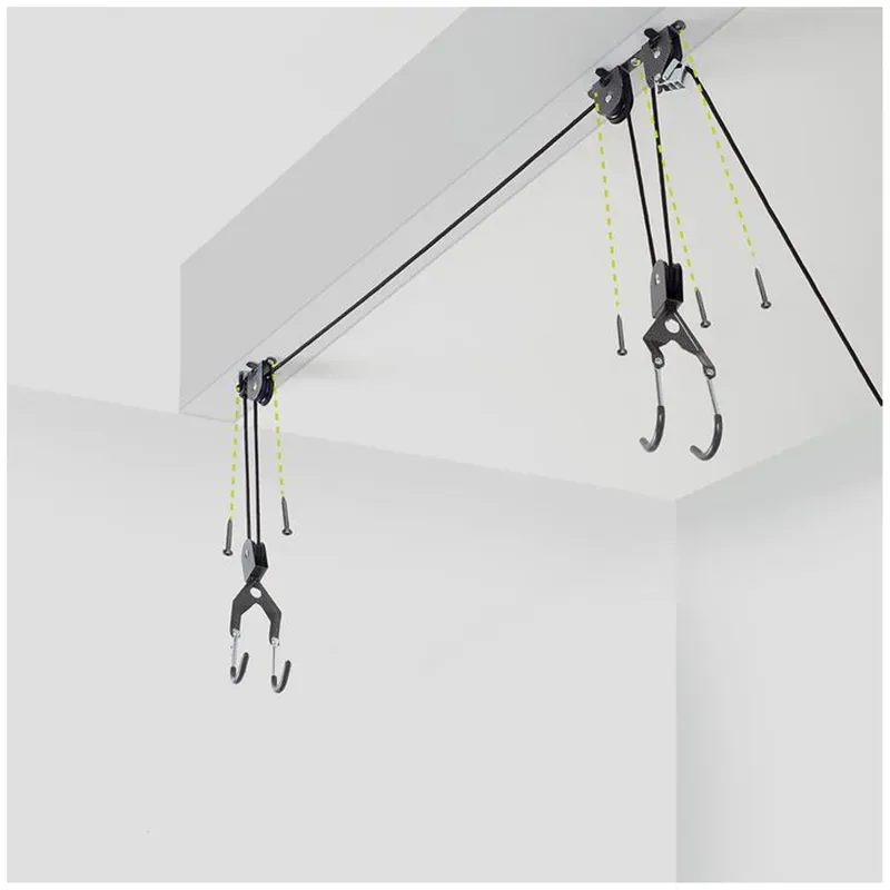 Delta Single Bike Ceiling Hoist Storage Rack in Silver