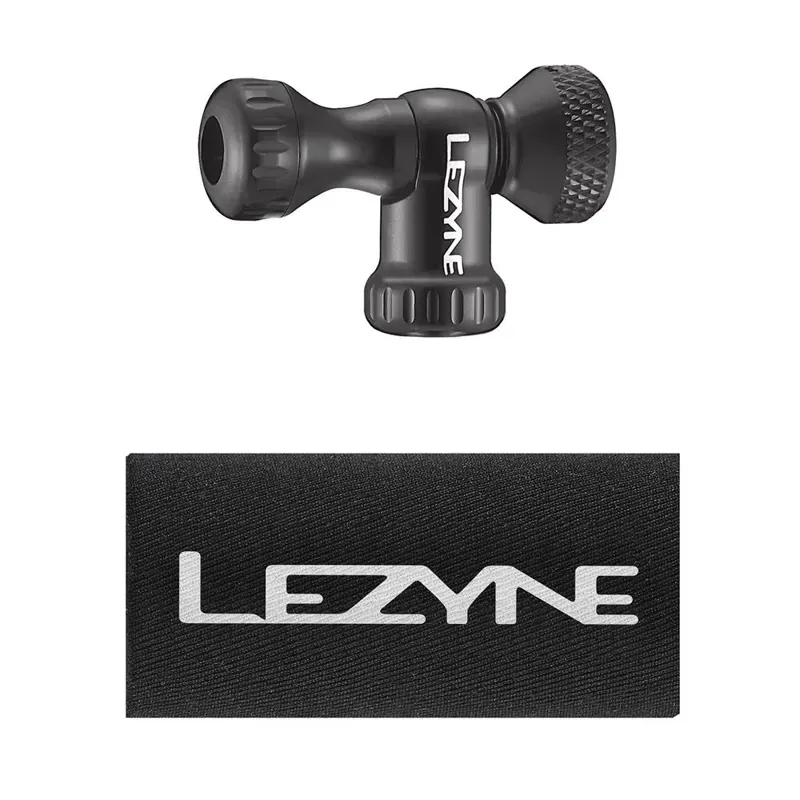 Lezyne Control Drive C0-2 Inflator Slip-fit Shcrader/Presta includes 16g cartridge with Neoprene Sleeve: Black