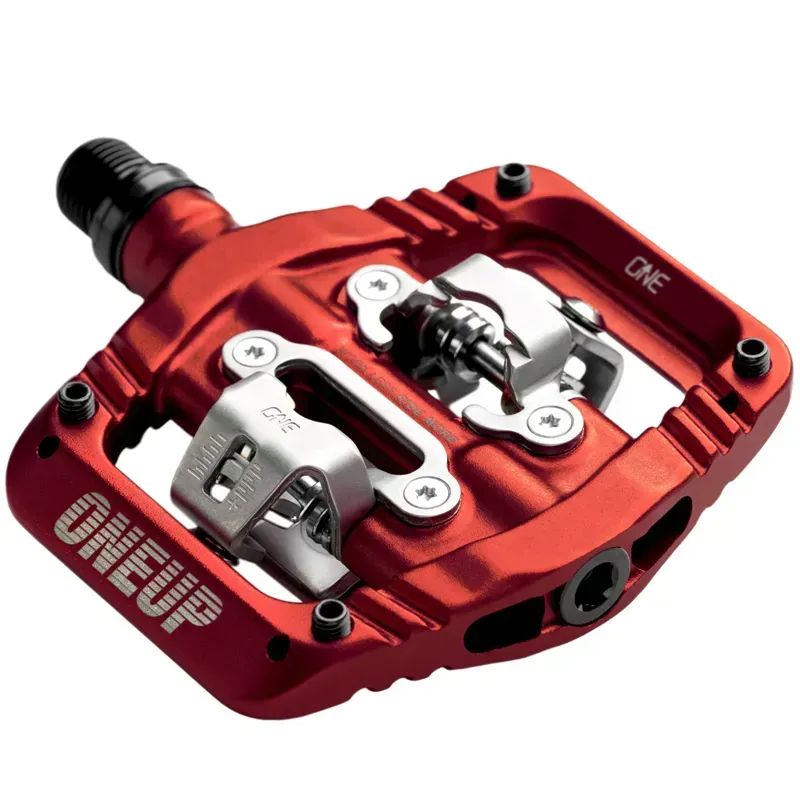 Oneup Components Cr-Mo 9/16-inch MTB Platform Pedals in Red