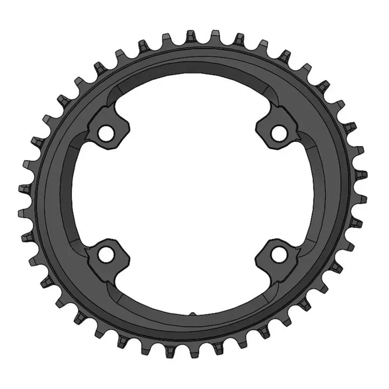 Wolf Tooth Elliptical Shimano 110 Asymmetric BCD Chainring - 42t 110 Asymmetric BCD 4-Bolt Drop-Stop For Shimano GRX Cranks Black