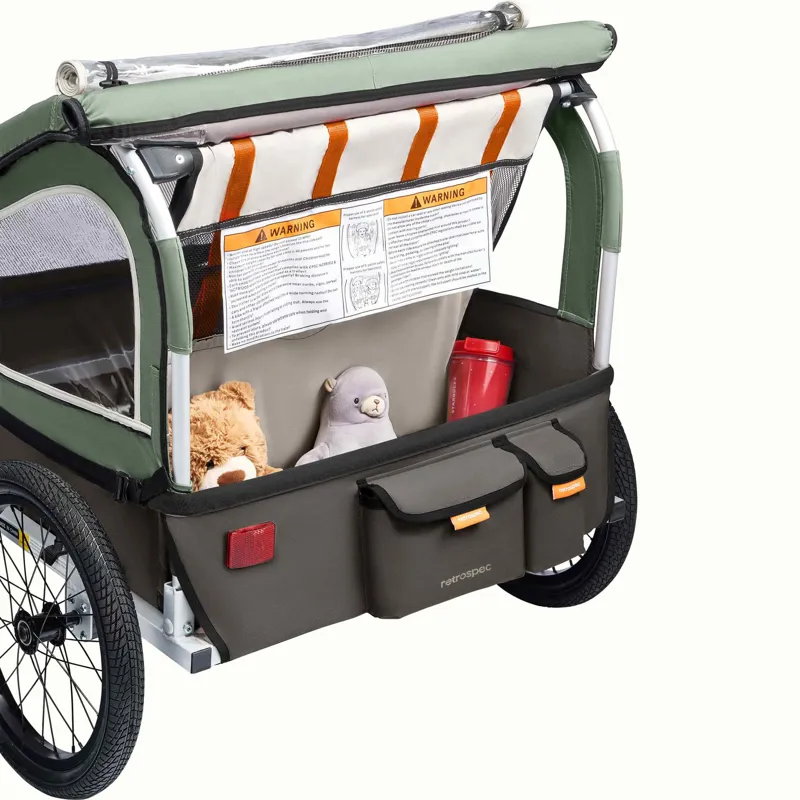 Retrospec Rover Plus Kids' Bike Trailer Double Child in Mint-2