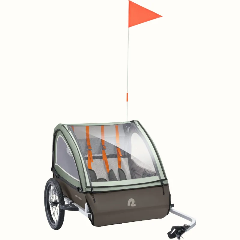 Retrospec Rover Plus Kids' Bike Trailer Double Child in Mint-5