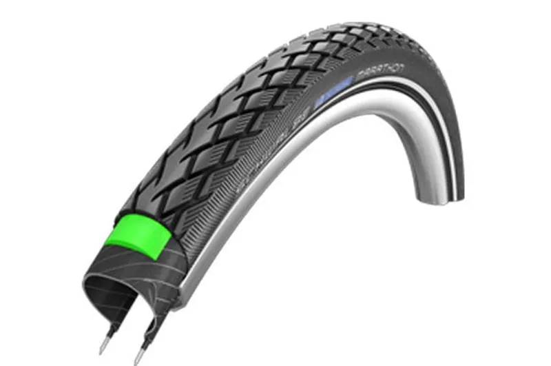 Schwalbe Marathon HS 420 Performance Wire GreenGuard Endurance Tire 27x1-1/4 in Black-Reflex