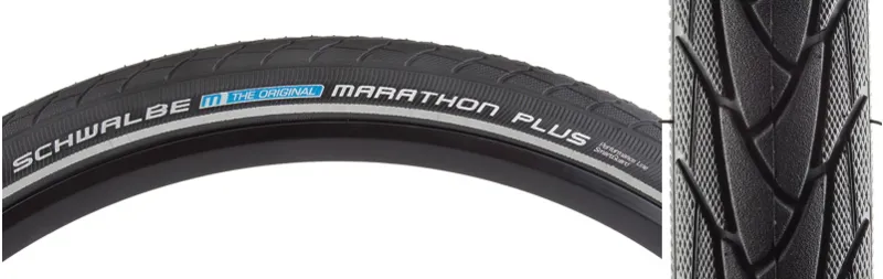 Schwalbe Marathon Plus Tire 24x1.75 Performance Twin SmartGuard Endurance E25 Wire in Black
