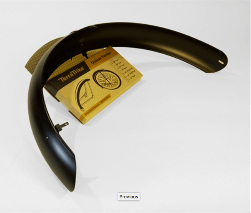 TerraTrike Rear Fender Extended Width 24 in Black-1